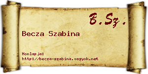 Becza Szabina névjegykártya
